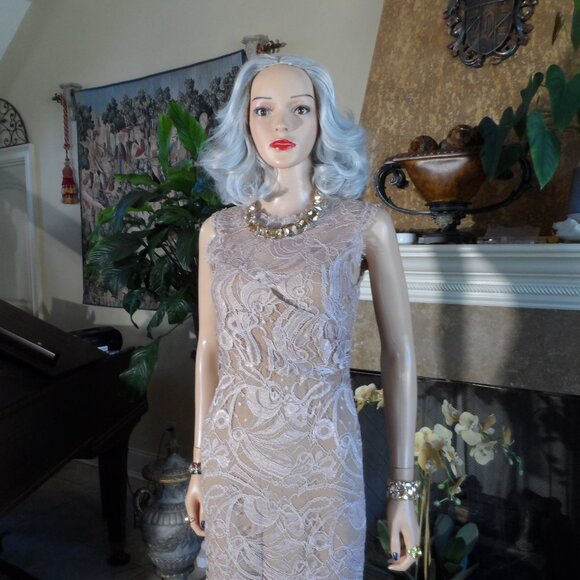 New Emilio Pucci Beige Lace Cocktail Sheath Dress Size US 6 - Picture 5 of 16